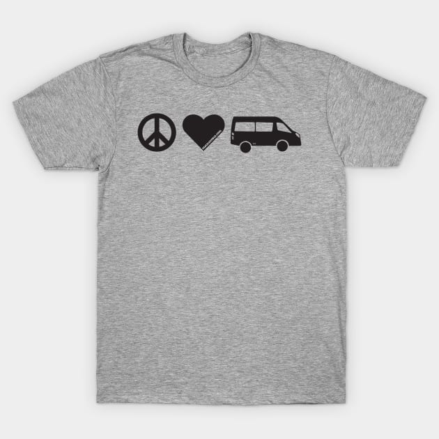 Peace Love Sprinter Bus T-Shirt by Peace Love Bus